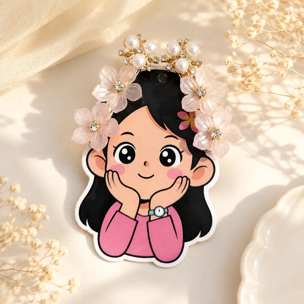 Pearl Blossom Hair Clip Set